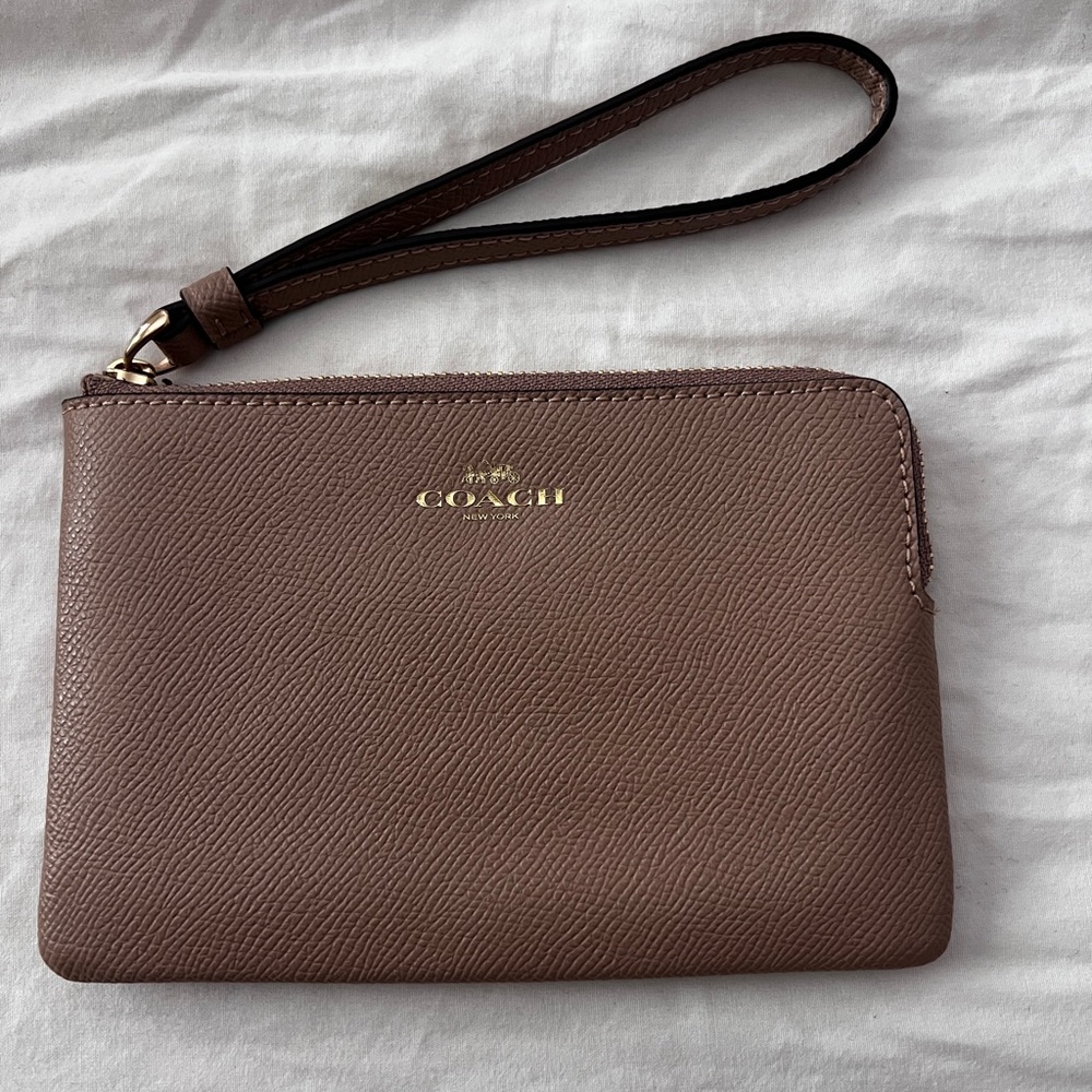 Coach Tan Leather Wristlet